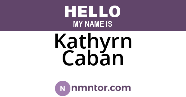 Kathyrn Caban