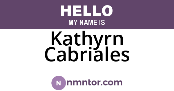 Kathyrn Cabriales