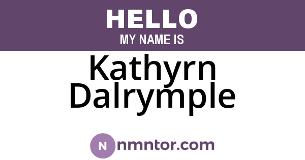 Kathyrn Dalrymple