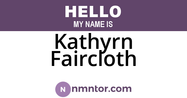 Kathyrn Faircloth