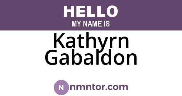 Kathyrn Gabaldon