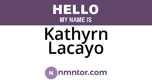 Kathyrn Lacayo