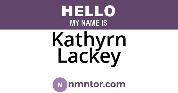 Kathyrn Lackey