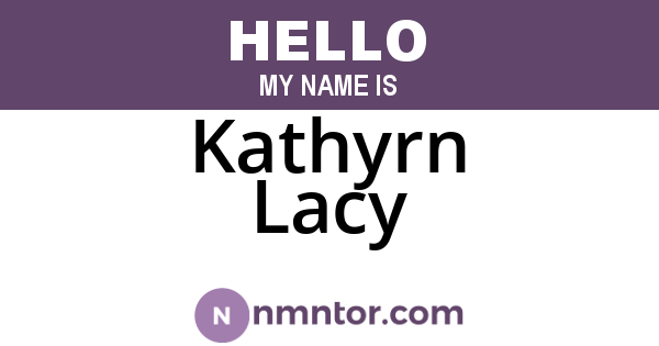 Kathyrn Lacy