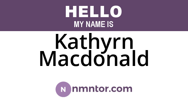 Kathyrn Macdonald