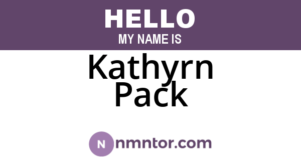 Kathyrn Pack