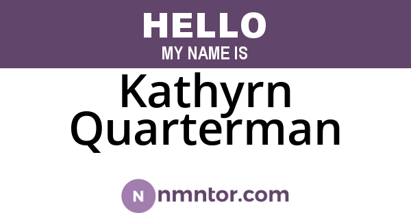 Kathyrn Quarterman