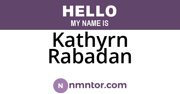 Kathyrn Rabadan