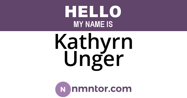 Kathyrn Unger
