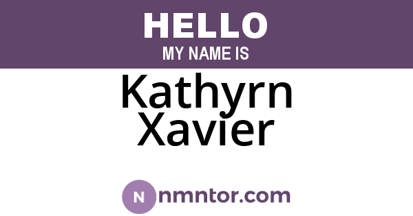 Kathyrn Xavier