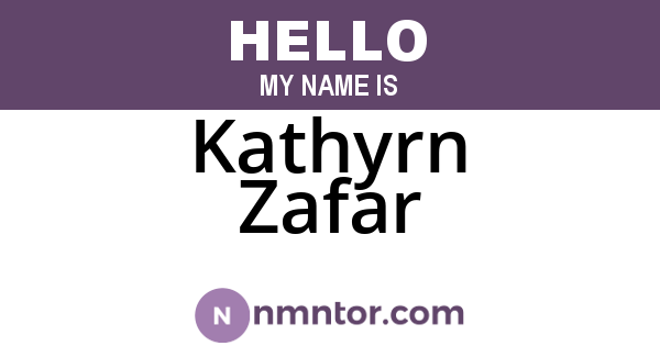 Kathyrn Zafar