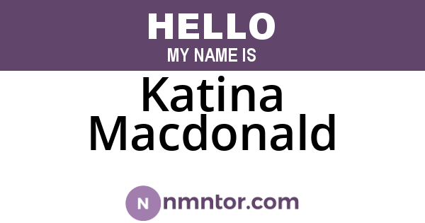 Katina Macdonald