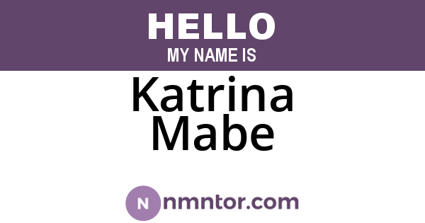 Katrina Mabe