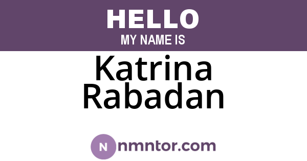 Katrina Rabadan