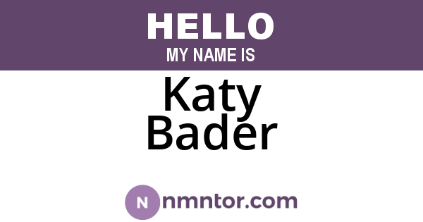 Katy Bader