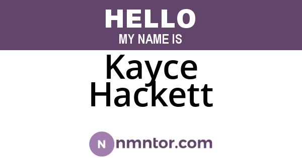 Kayce Hackett