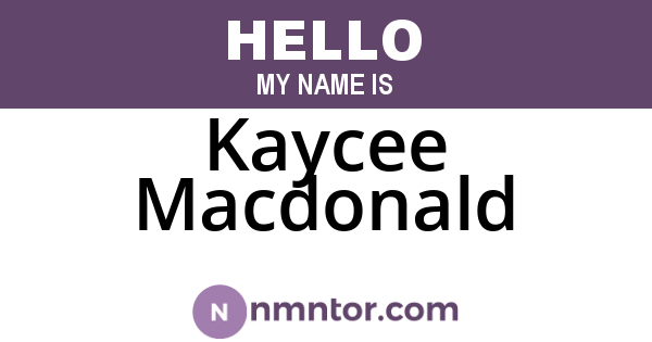 Kaycee Macdonald
