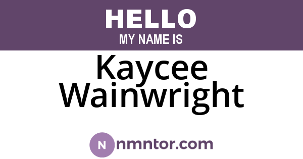 Kaycee Wainwright