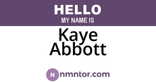 Kaye Abbott