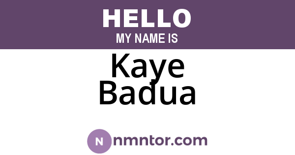 Kaye Badua