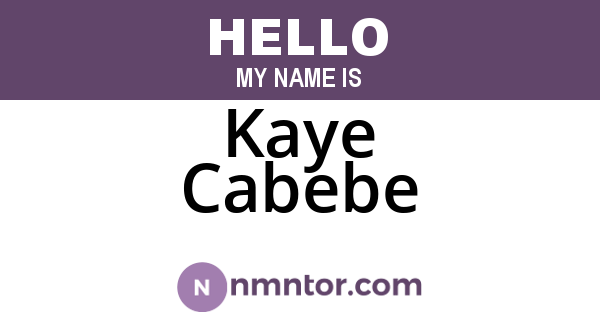 Kaye Cabebe