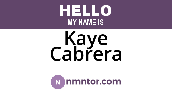 Kaye Cabrera