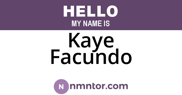 Kaye Facundo