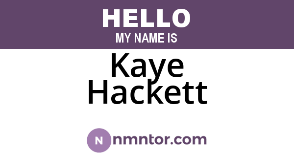 Kaye Hackett