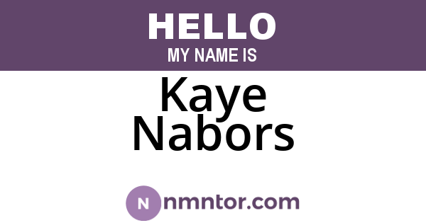 Kaye Nabors