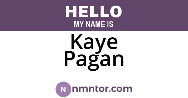 Kaye Pagan