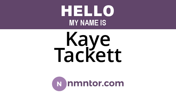 Kaye Tackett