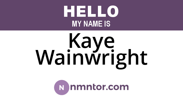 Kaye Wainwright
