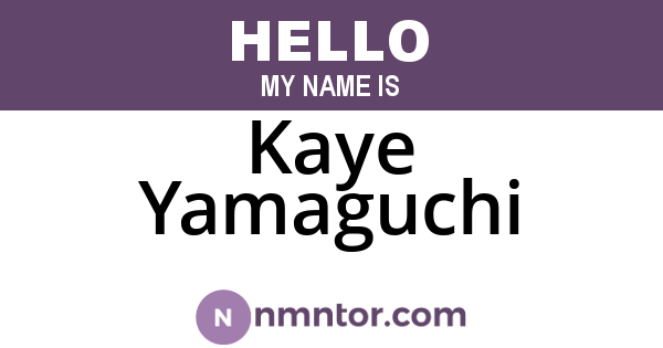 Kaye Yamaguchi