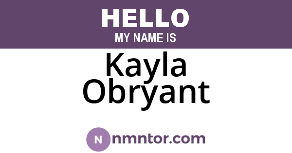 Kayla Obryant