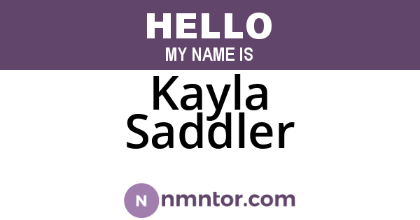 Kayla Saddler