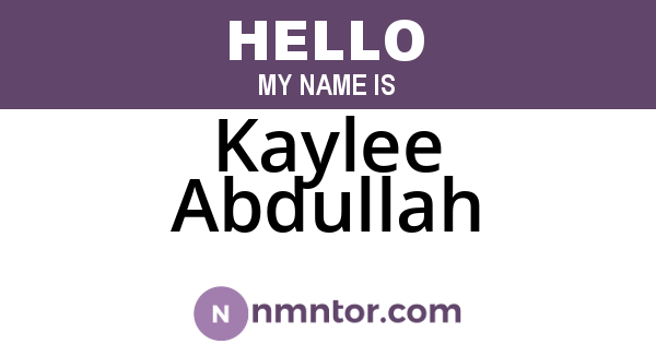 Kaylee Abdullah