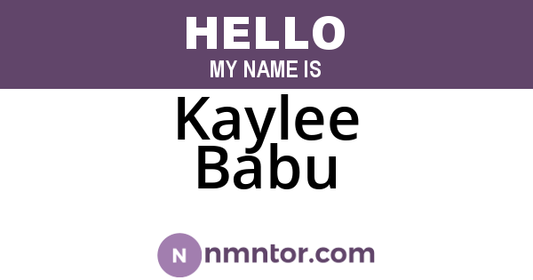 Kaylee Babu
