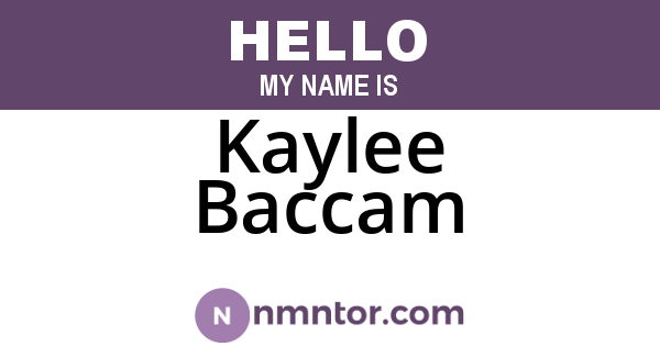 Kaylee Baccam
