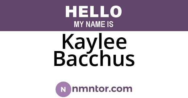 Kaylee Bacchus