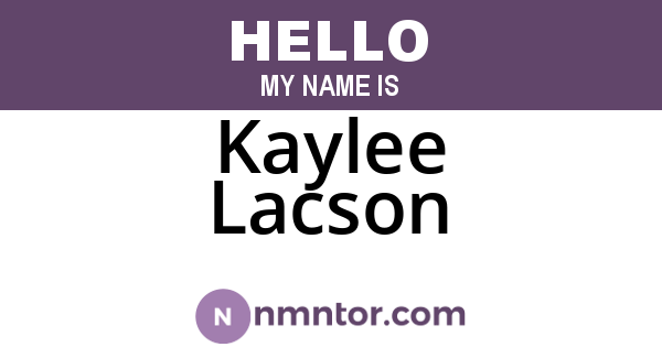 Kaylee Lacson