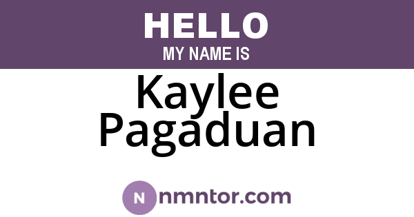 Kaylee Pagaduan