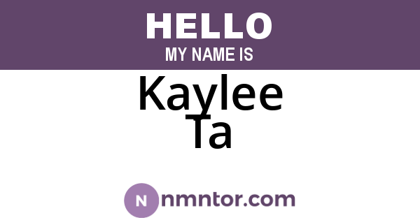 Kaylee Ta