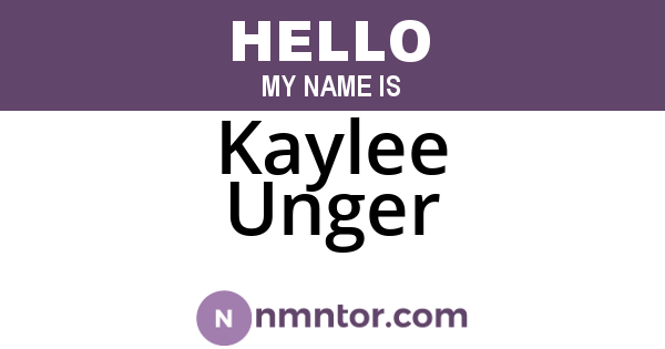 Kaylee Unger