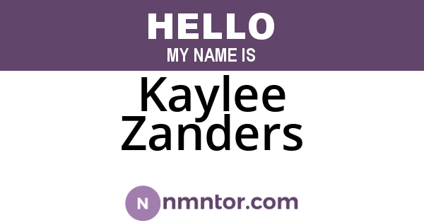 Kaylee Zanders