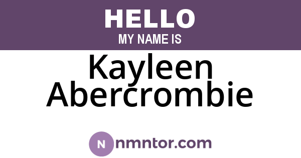 Kayleen Abercrombie