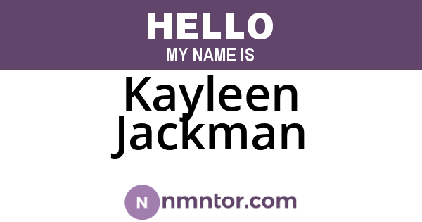 Kayleen Jackman