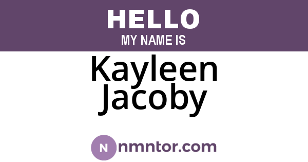 Kayleen Jacoby