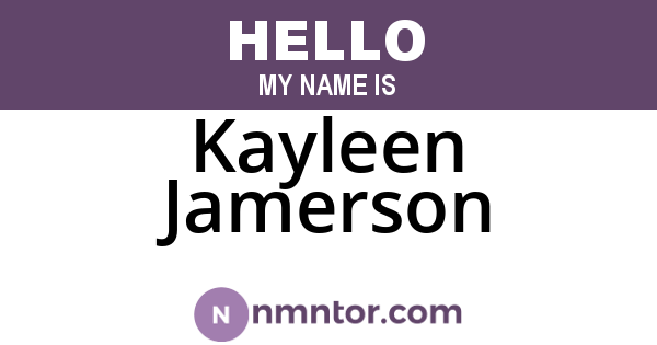 Kayleen Jamerson