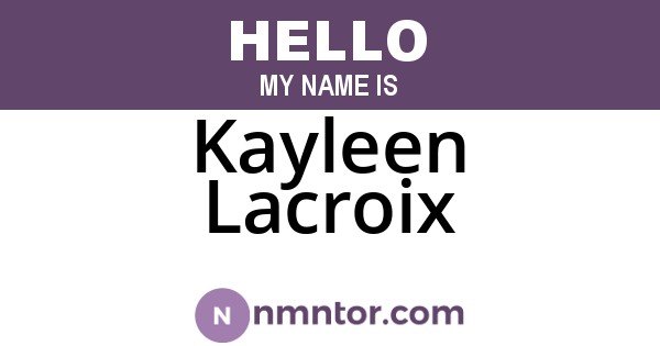 Kayleen Lacroix