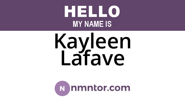 Kayleen Lafave